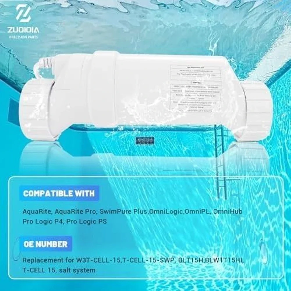 Zuqioia BLT15H Salt Cell Replacement for 40000 Gal Pool T-CELL-15 15ft Cable
